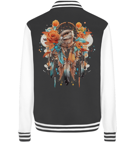 " Eule mit Orangenen Rosen" Traumfänger - College Jacket