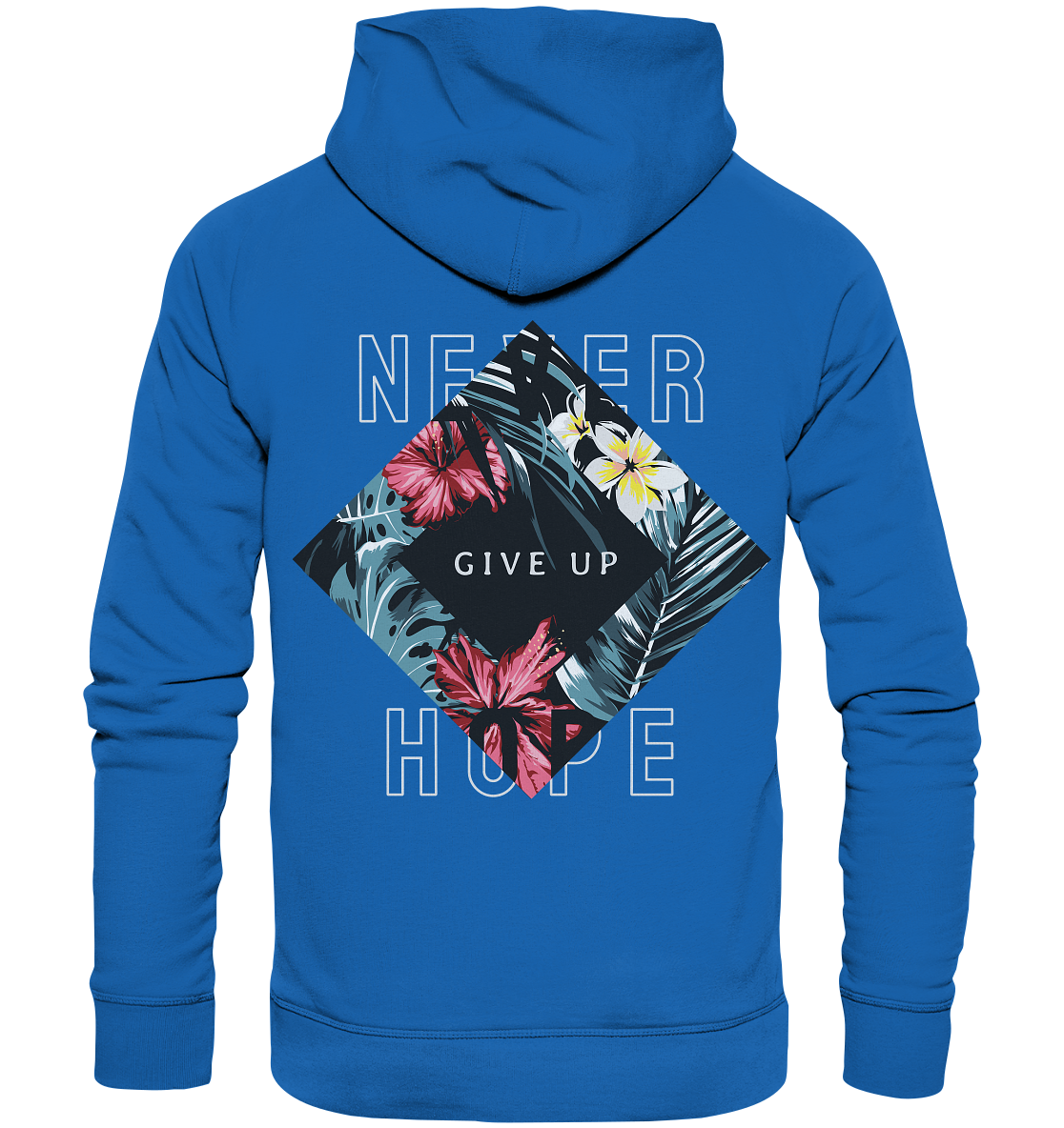 "Never give up" Blumen Streetstyle - Premium Unisex Hoodie