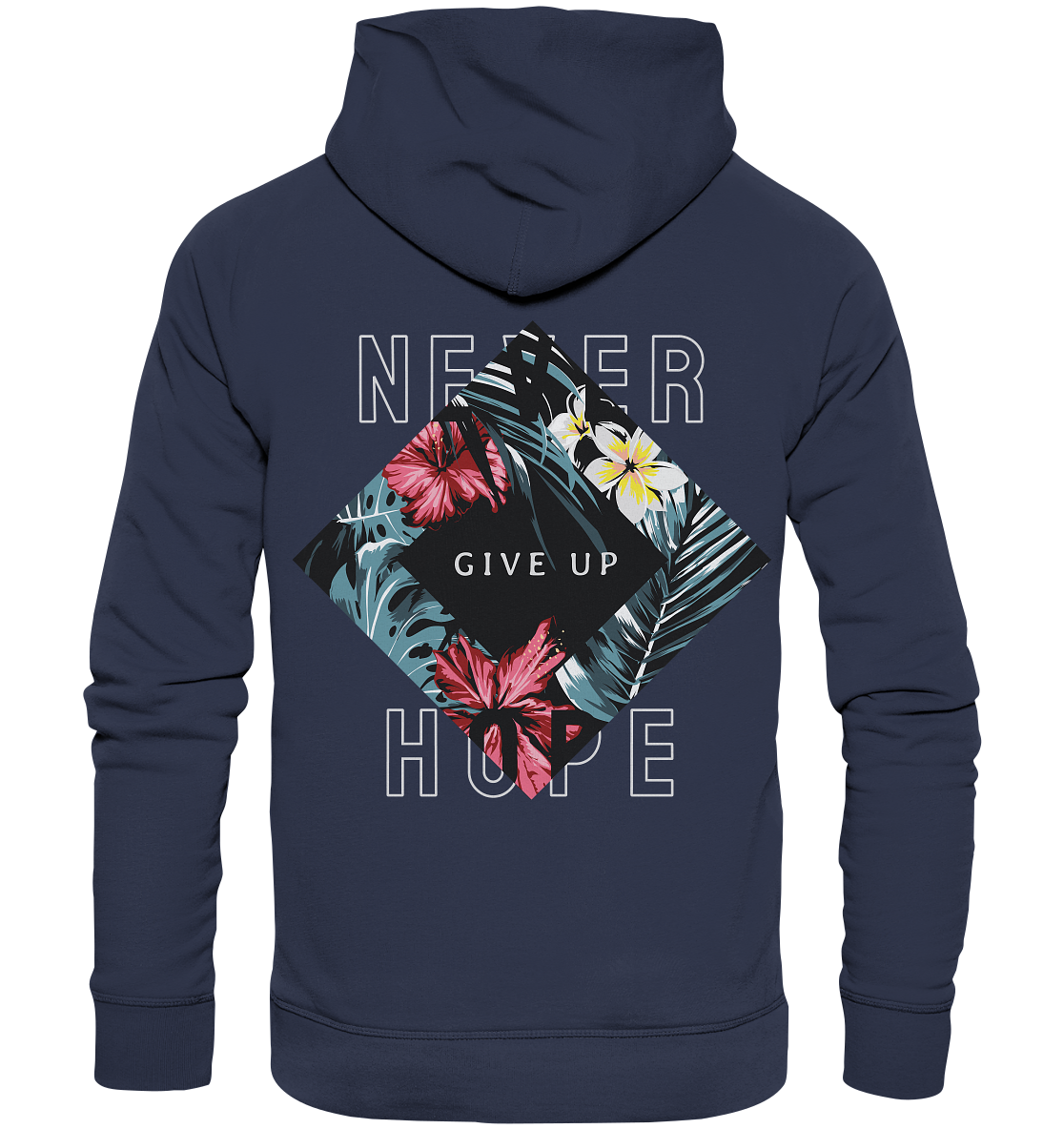 "Never give up" Blumen Streetstyle - Premium Unisex Hoodie