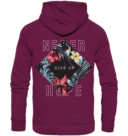 "Never give up" Blumen Streetstyle - Premium Unisex Hoodie