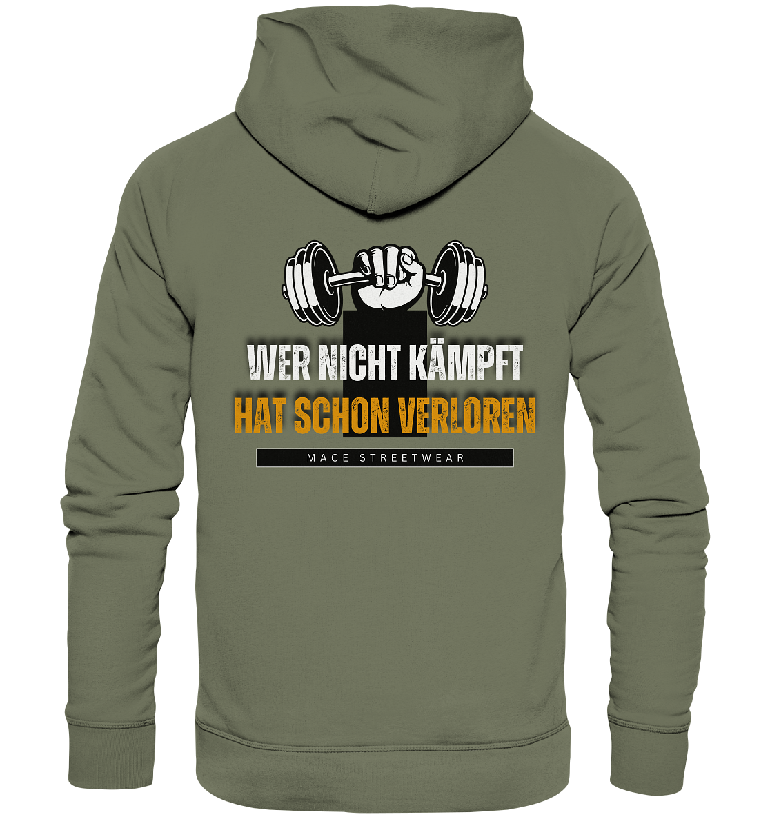 "Wer nicht kämpft" Mace Optimismus - Premium Unisex Hoodie