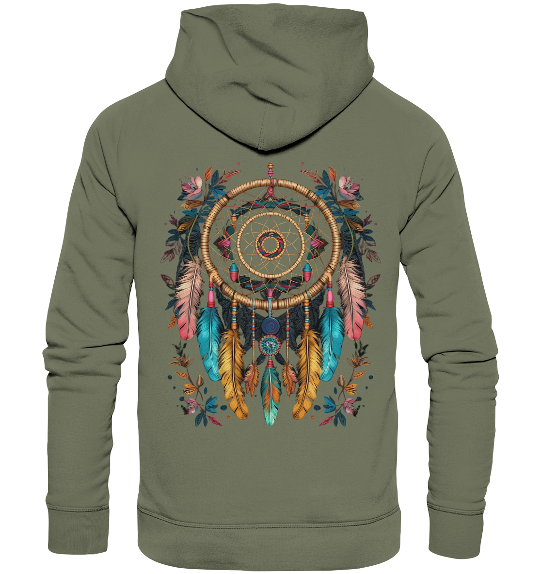 "Blumen umrandet" Traumfänger - Premium Unisex Hoodie