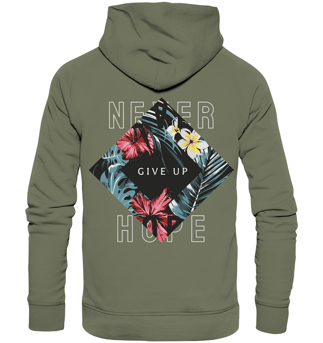 "Never give up" Blumen Streetstyle - Premium Unisex Hoodie