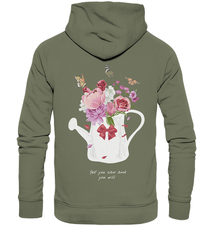 "Yes you can" Blumen Streetstyle - Premium Unisex Hoodie