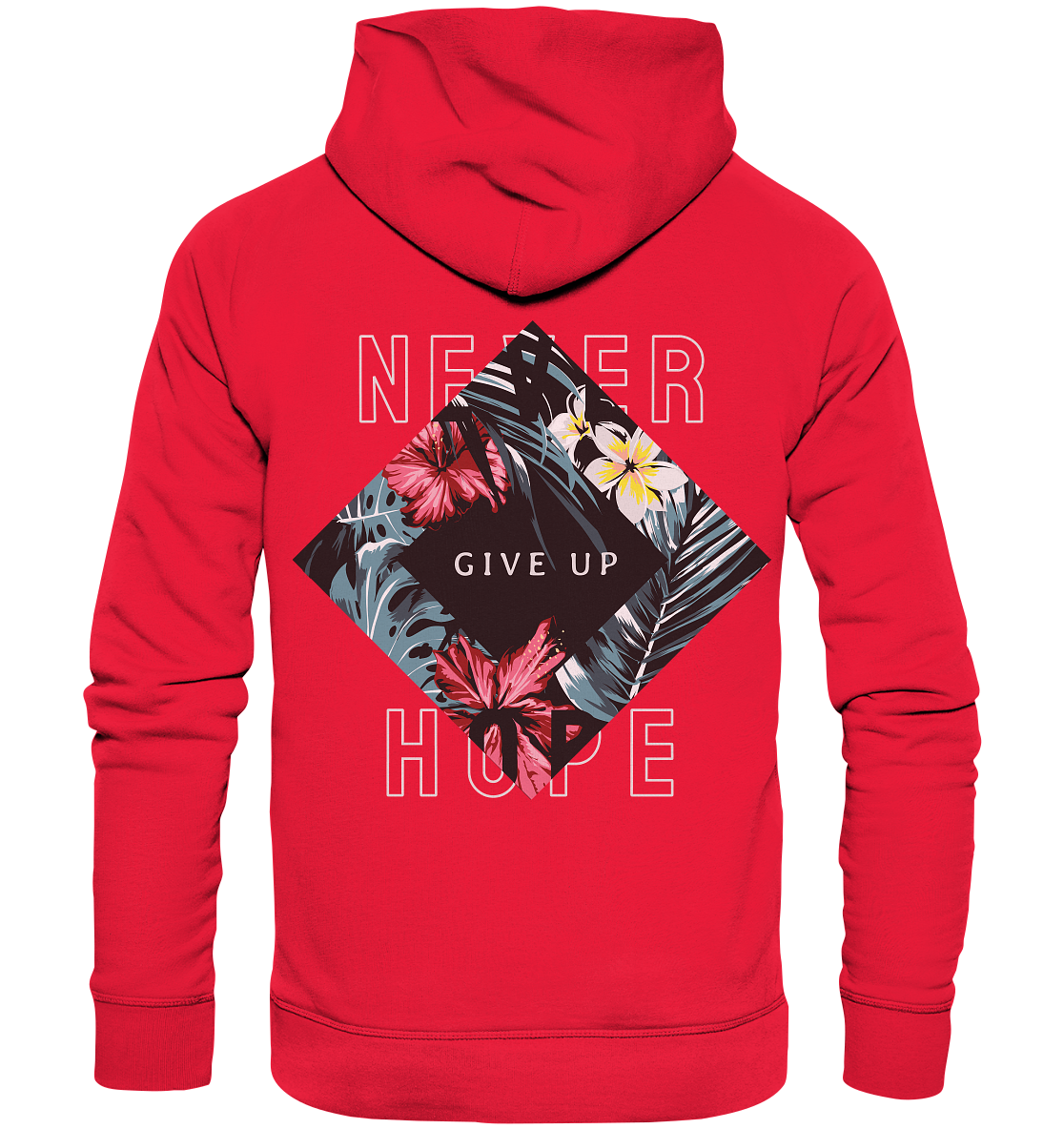 "Never give up" Blumen Streetstyle - Premium Unisex Hoodie