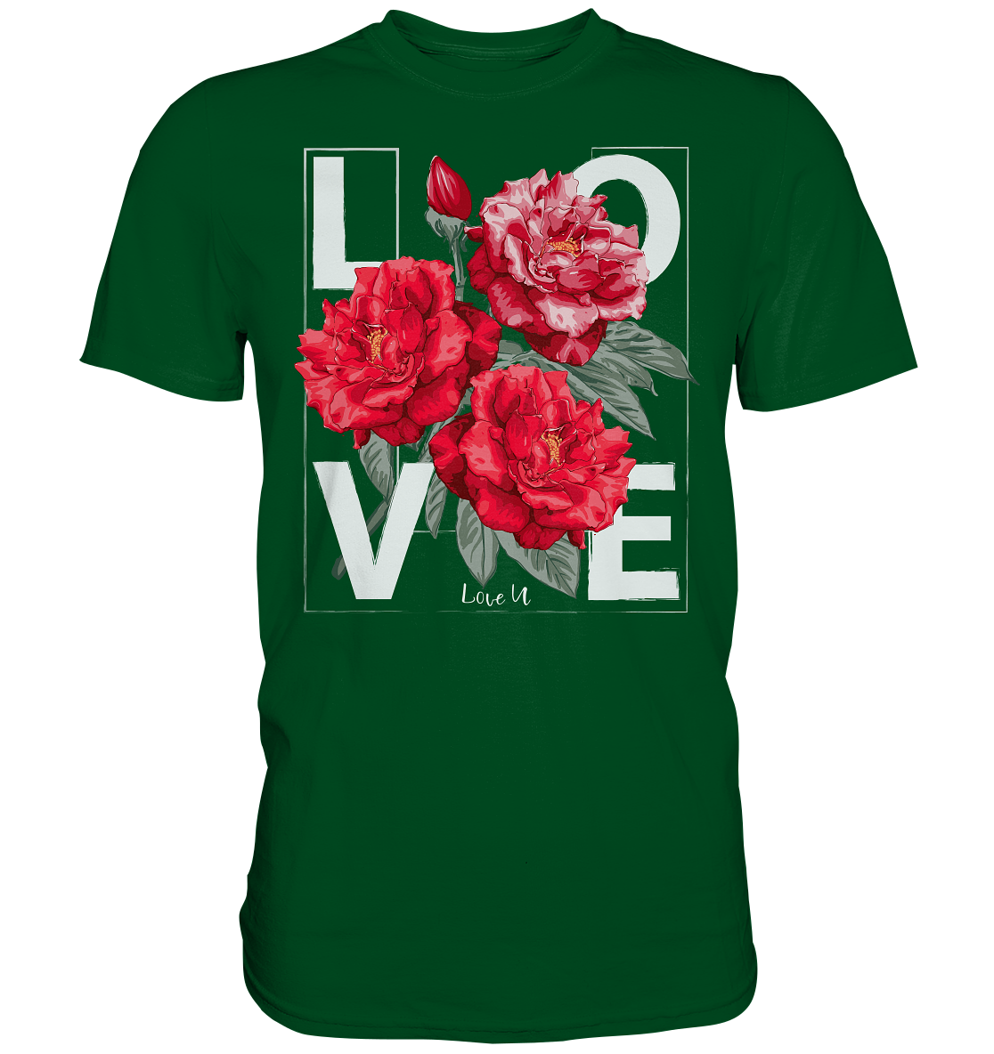 "Love You" Blumen Streetstyle - Premium Shirt