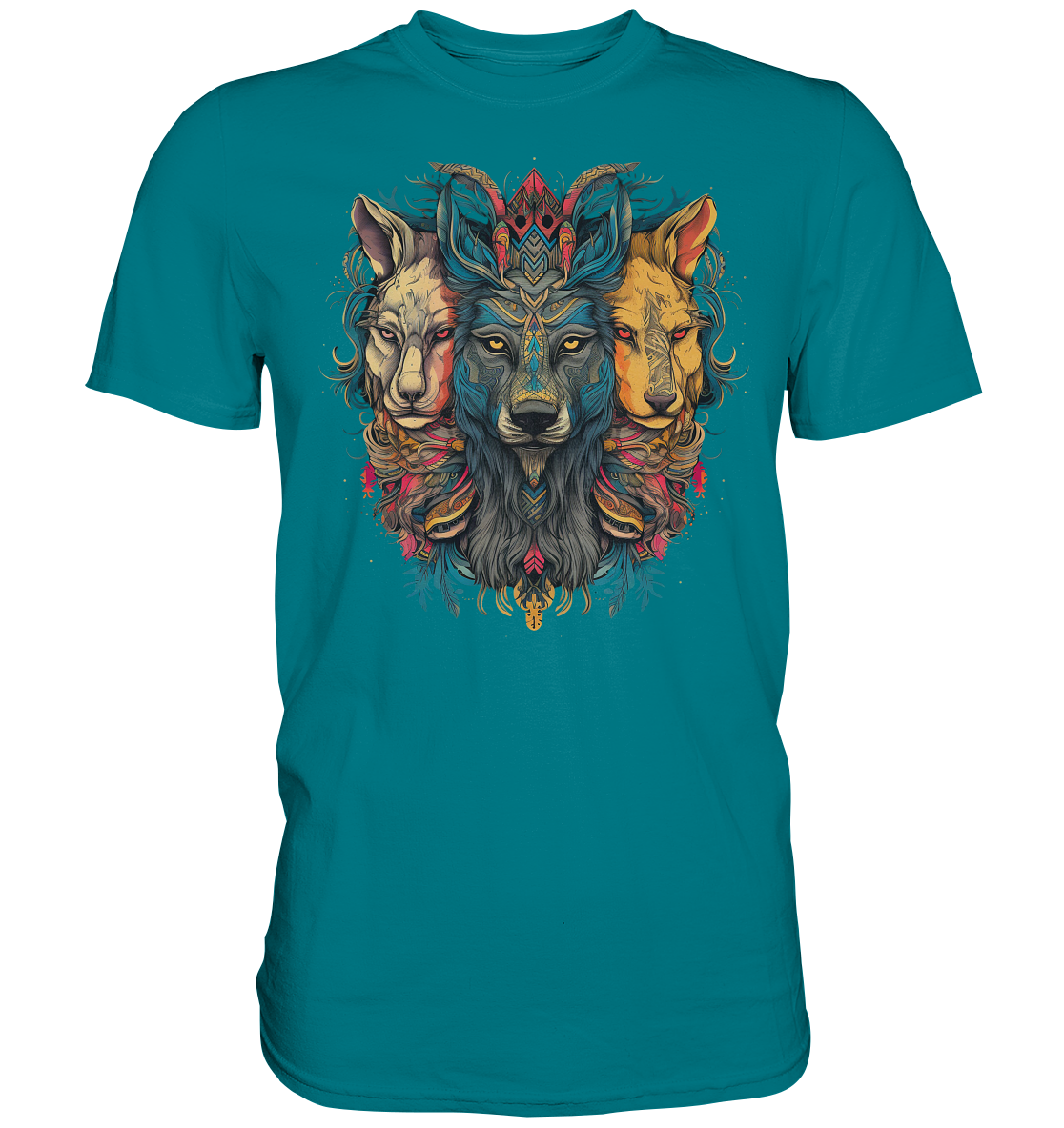 "3 Löwen" Tiertotems - Premium Shirt