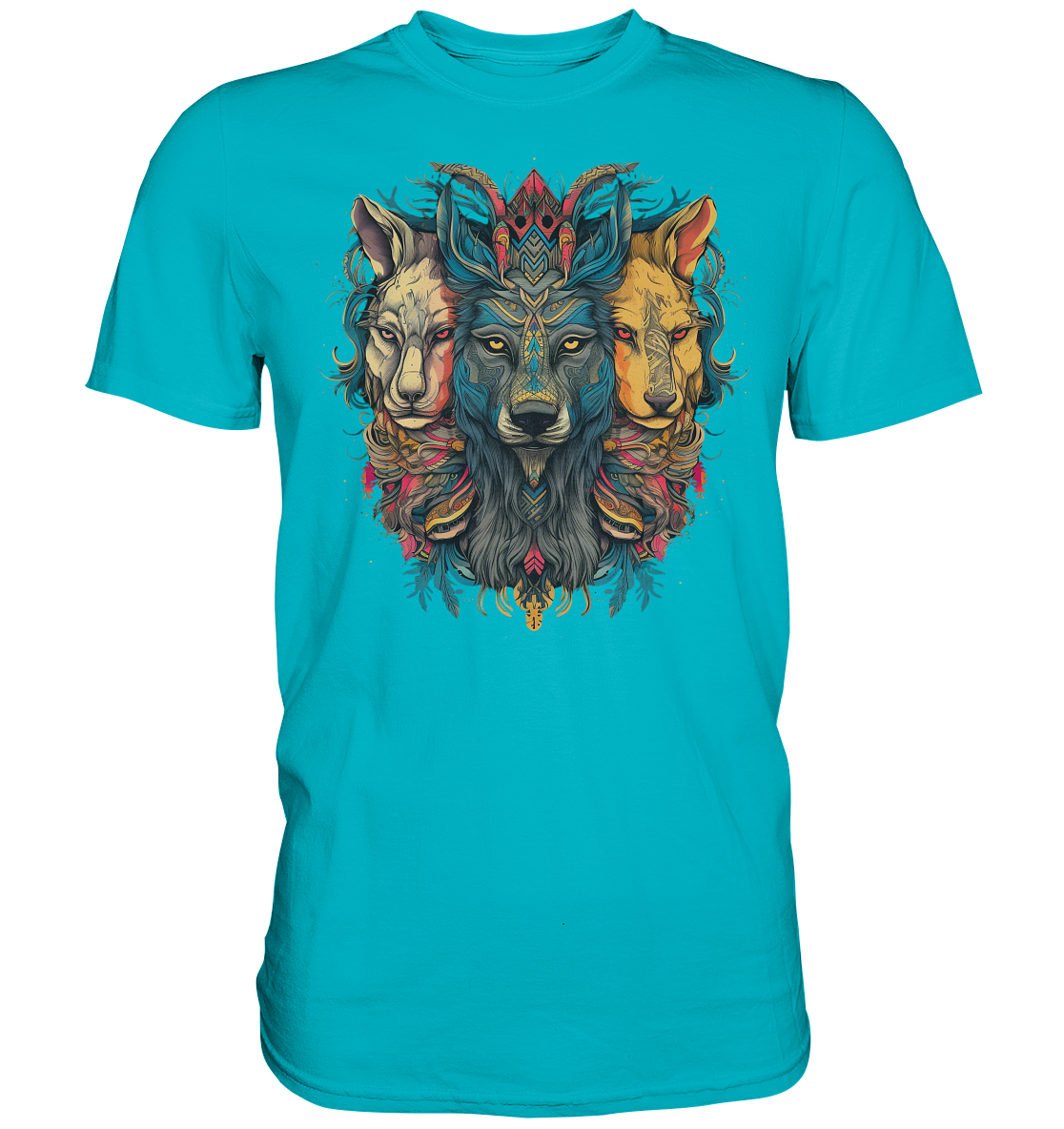 "3 Löwen" Tiertotems - Premium Shirt