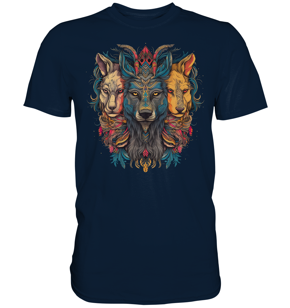 "3 Löwen" Tiertotems - Premium Shirt