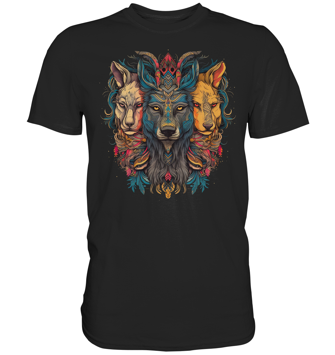 "3 Löwen" Tiertotems - Premium Shirt