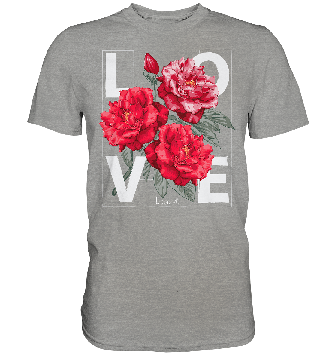 "Love You" Blumen Streetstyle - Premium Shirt