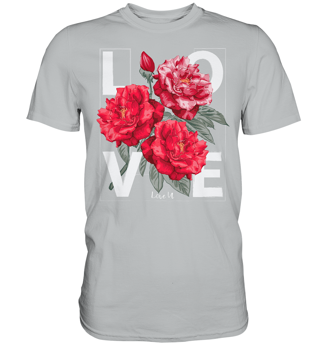 "Love You" Blumen Streetstyle - Premium Shirt