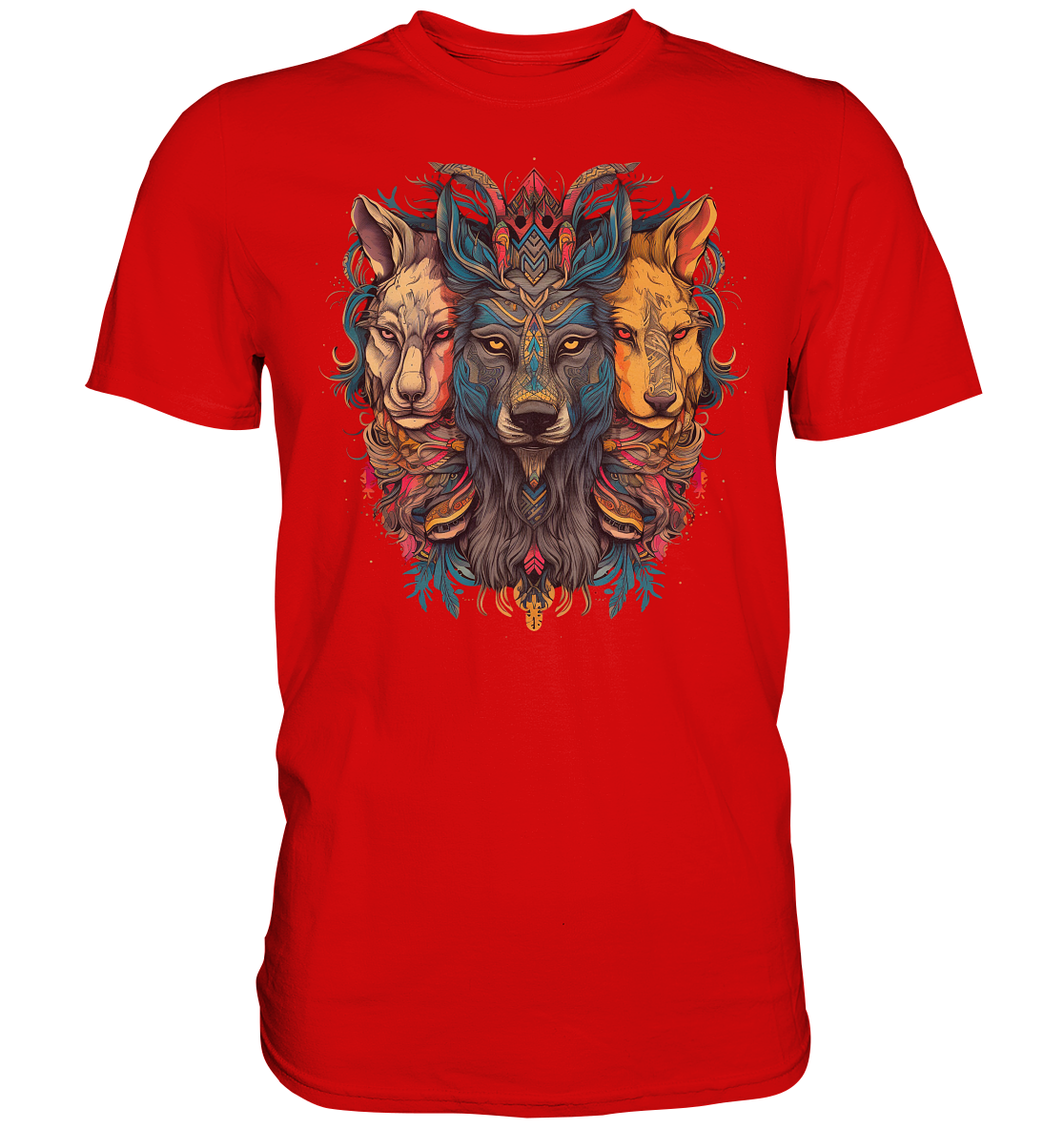 "3 Löwen" Tiertotems - Premium Shirt