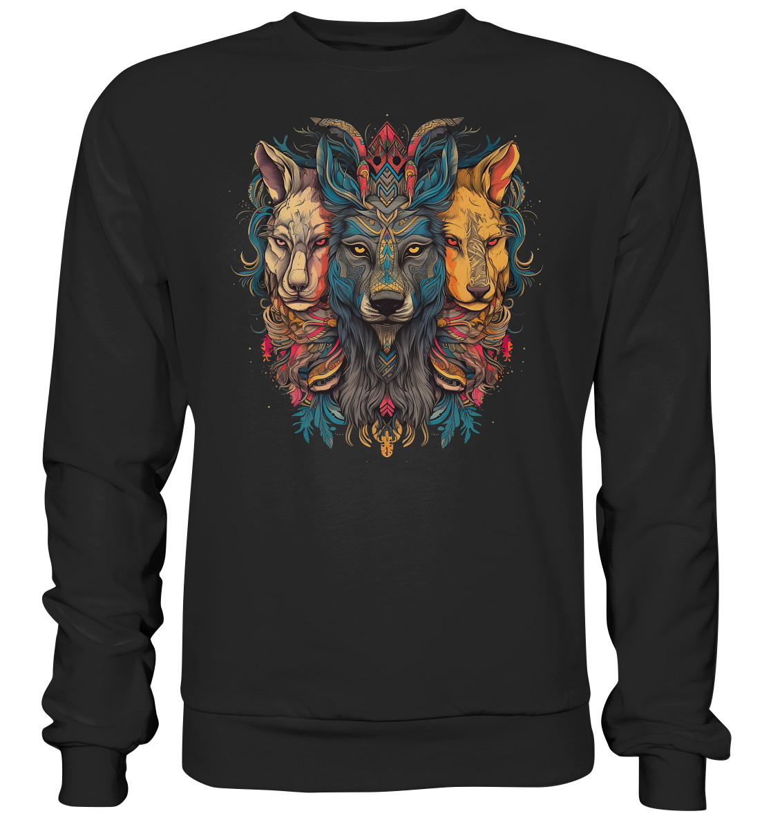 "3 Löwen" Tiertotems - Premium Sweatshirt