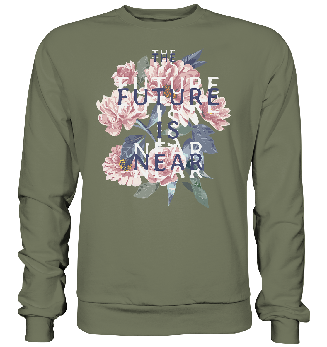 "The Future is near" Blumen Streetstyle - Premium Sweatshirt