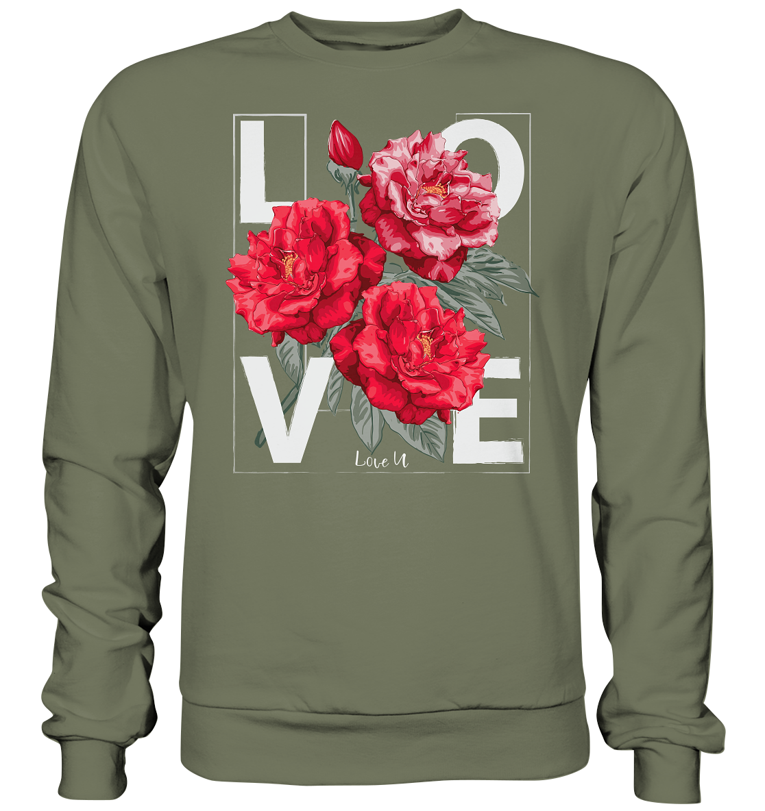 "Love You" Blumen Streetstyle - Premium Sweatshirt