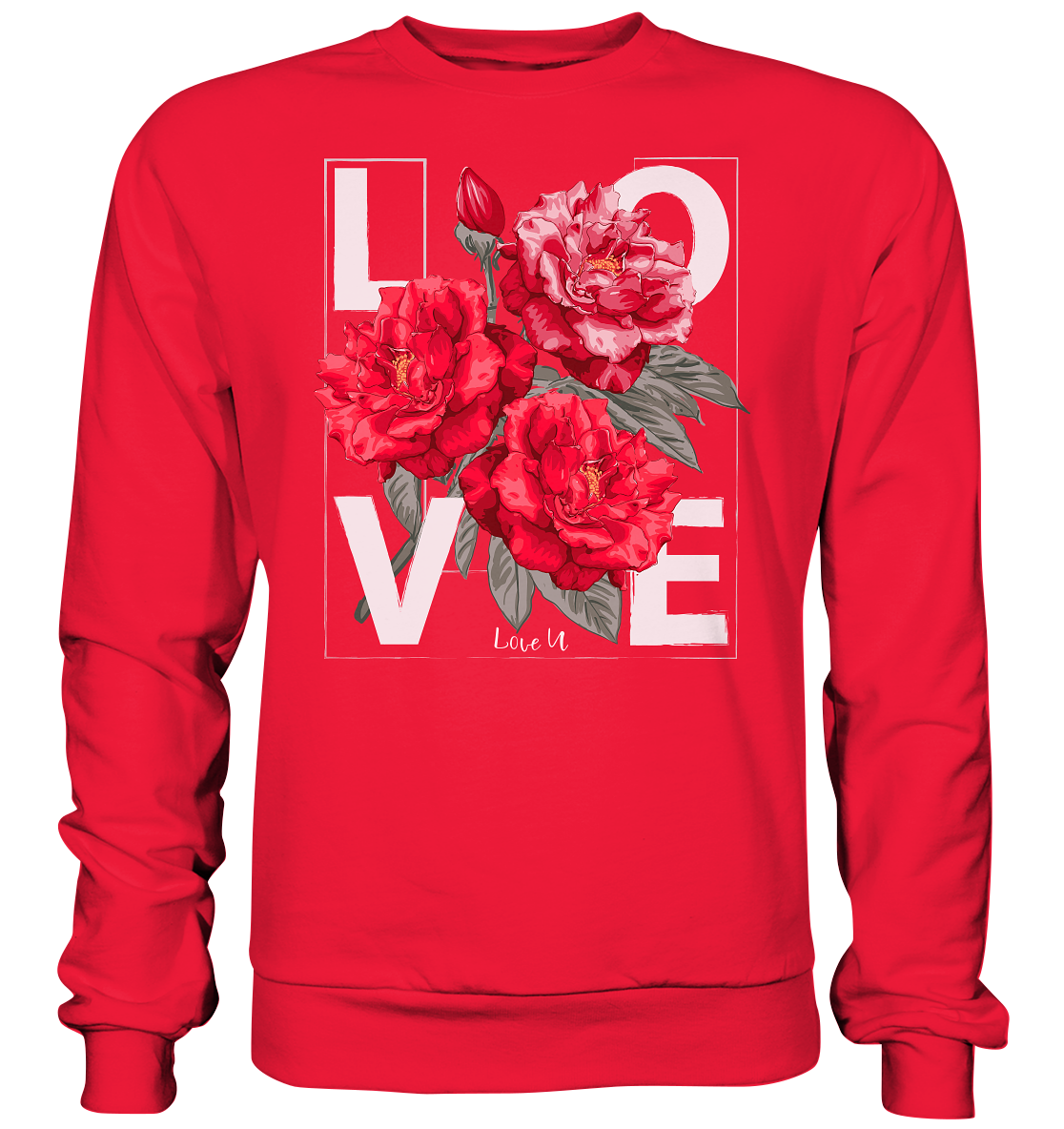 "Love You" Blumen Streetstyle - Premium Sweatshirt